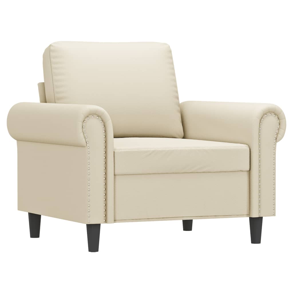 Poltrona Crema 60 Cm In Similpelle - Image 6