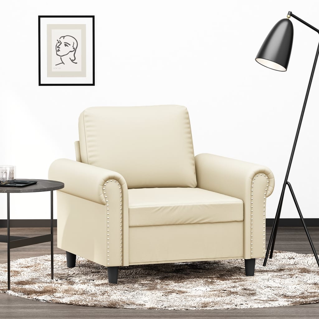 Poltrona Crema 60 Cm In Similpelle