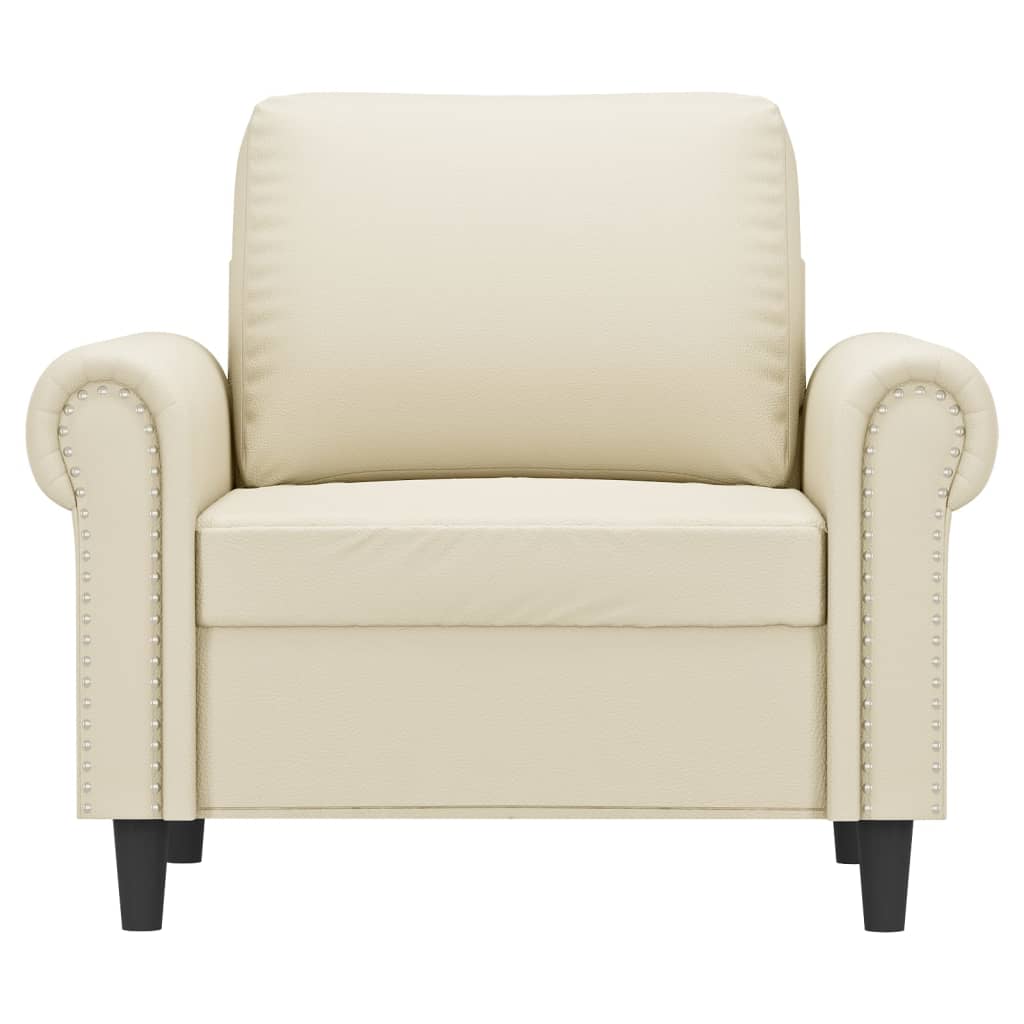 Poltrona Crema 60 Cm In Similpelle - Image 5