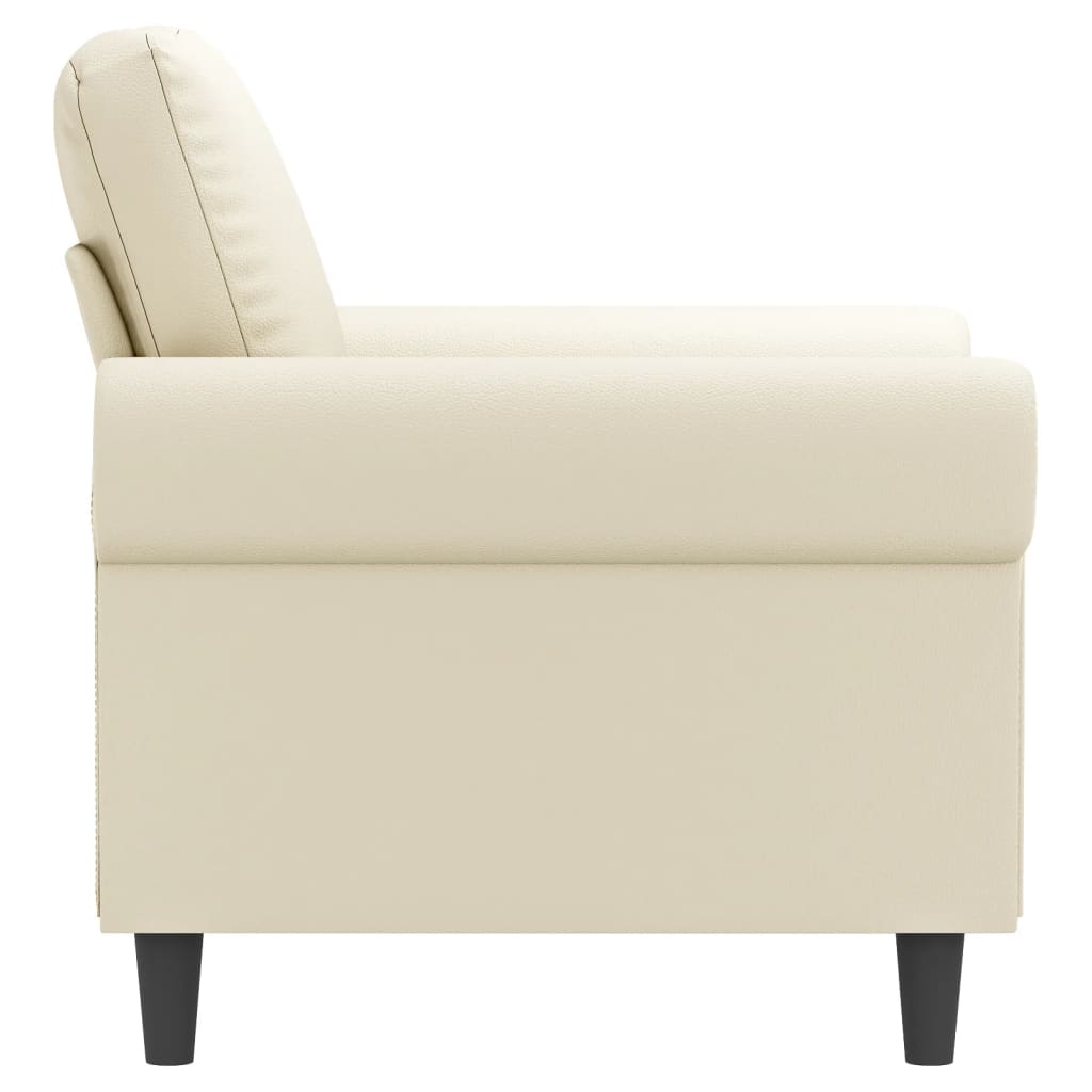 Poltrona Crema 60 Cm In Similpelle - Image 4