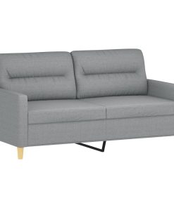 Divano A 2 Posti Grigio Chiaro 140 Cm In Tessuto