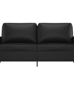 Divano A 2 Posti Nero 140 Cm In Similpelle