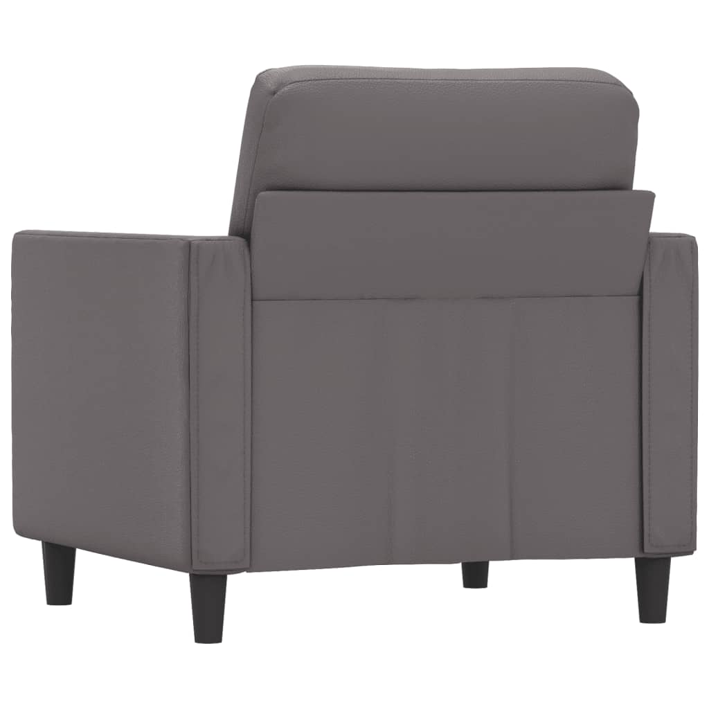 Poltrona Grigia 60 Cm In Similpelle