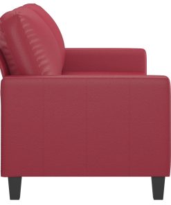 Divano A 2 Posti Rosso Vino 140 Cm In Similpelle