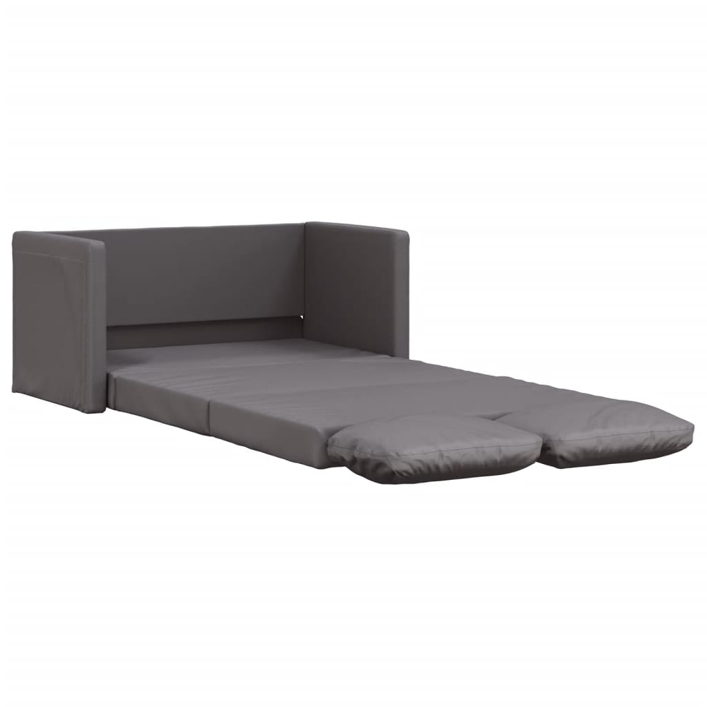 Divano Letto Da Terra 2 In 1 Grigio 112x174x55 Cm Similpelle - Image 4