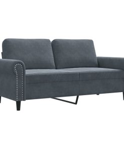 Divano A 2 Posti Grigio Scuro140 Cm In Velluto