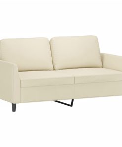 Divano A 2 Posti Crema 140 Cm In Similpelle