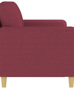 Divano A 3 Posti Rosso Vino 180 Cm In Tessuto
