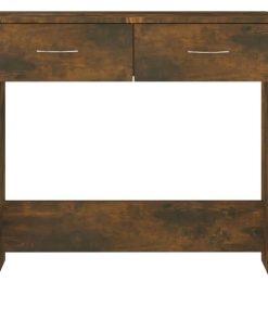 Scrivania Rovere Fumo 80x40x75 Cm In Legno Multistrato