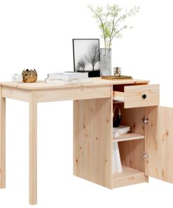 Scrivania 100x50x75 Cm In Legno Massello Di Pino