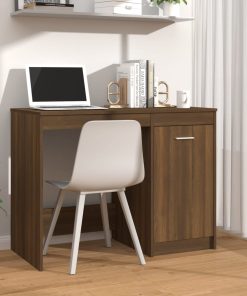 Scrivania Rovere Marrone 100x50x76 Cm In Legno Multistrato