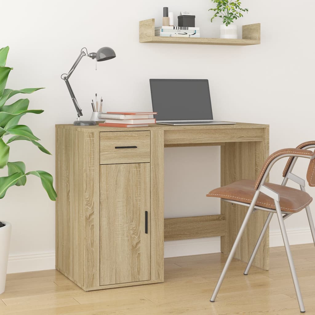 Scrivania Rovere Sonoma 100x49x75 Cm In Legno Multistrato
