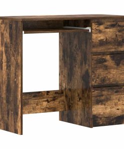 Scrivania Rovere Fumo 90x45x76 Cm In Legno Multistrato
