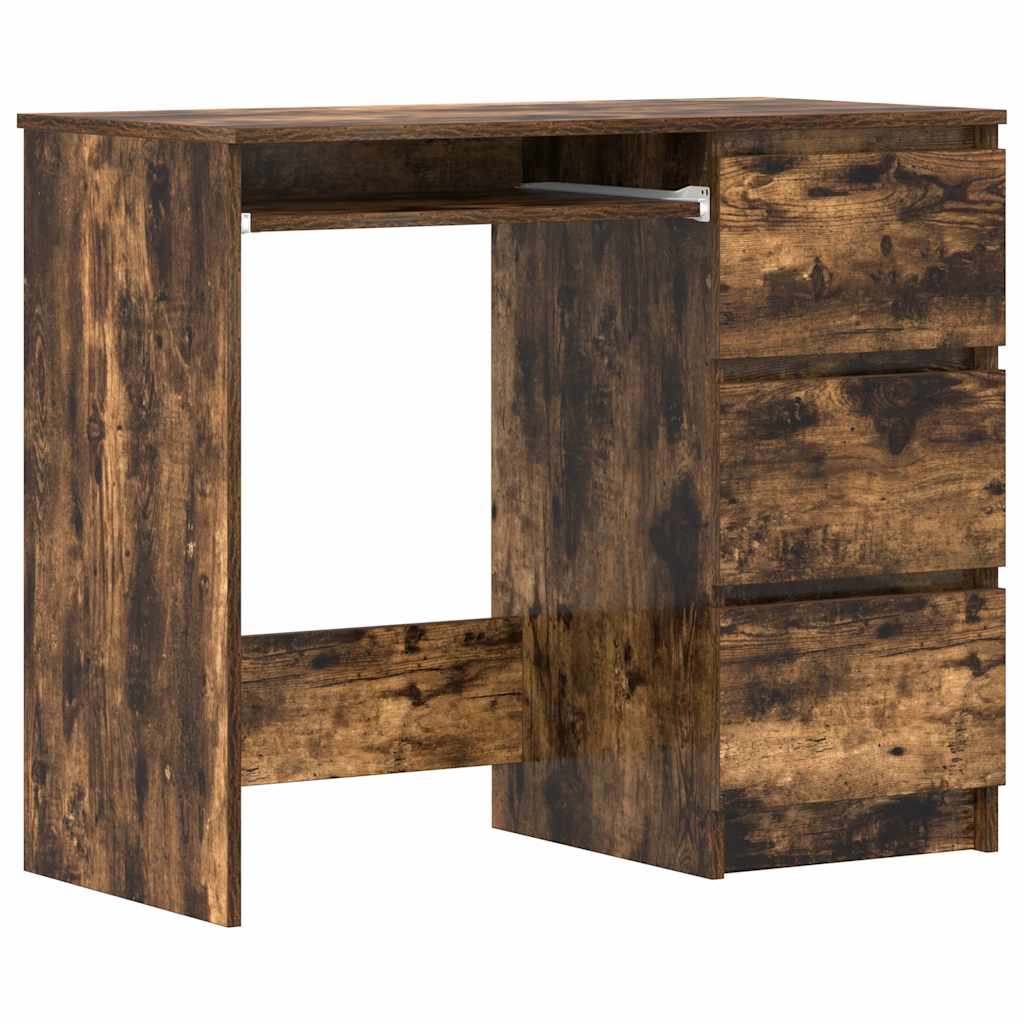 Scrivania Rovere Fumo 90x45x76 Cm In Legno Multistrato