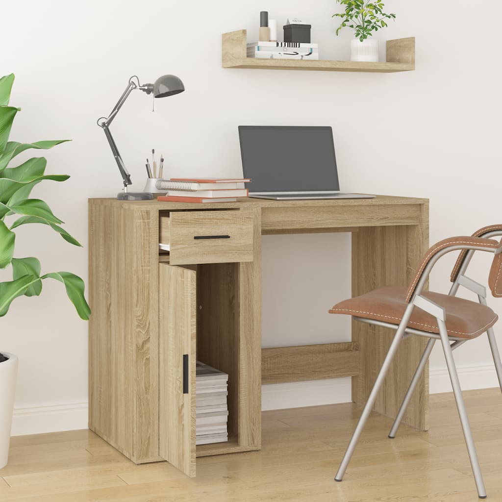 Scrivania Rovere Sonoma 100x49x75 Cm In Legno Multistrato - Image 3