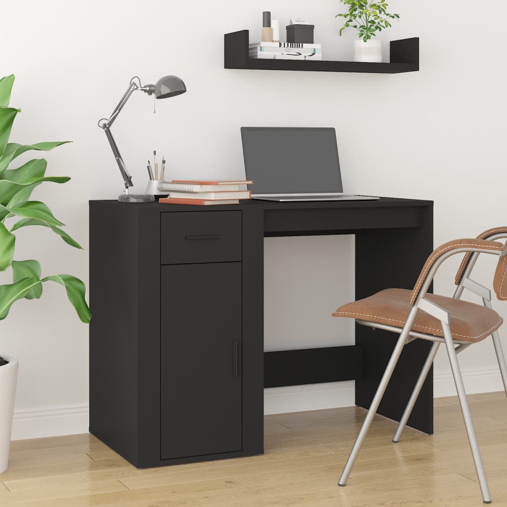 Scrivania Nero 100x49x75 Cm In Legno Multistrato - Image 5