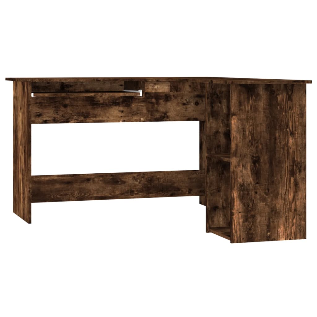 Scrivania Angolare Rovere Fumo 120x140x75 Cm Legno Multistrato