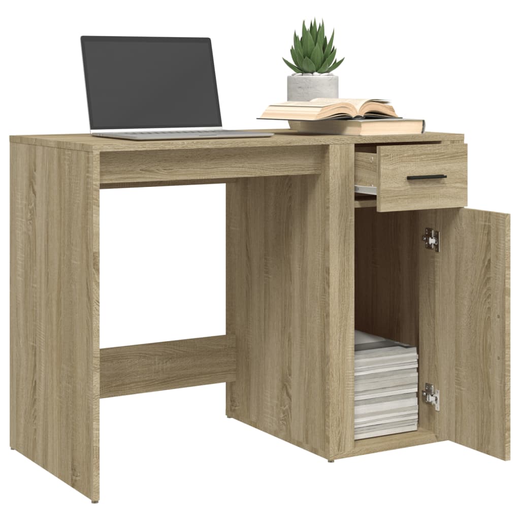 Scrivania Rovere Sonoma 100x49x75 Cm In Legno Multistrato - Image 5
