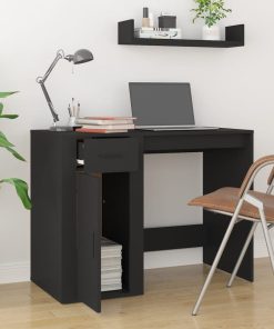 Scrivania Nero 100x49x75 Cm In Legno Multistrato