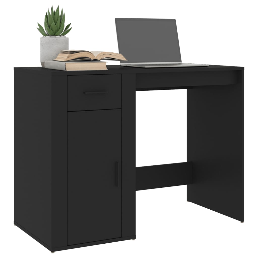 Scrivania Nero 100x49x75 Cm In Legno Multistrato - Image 4