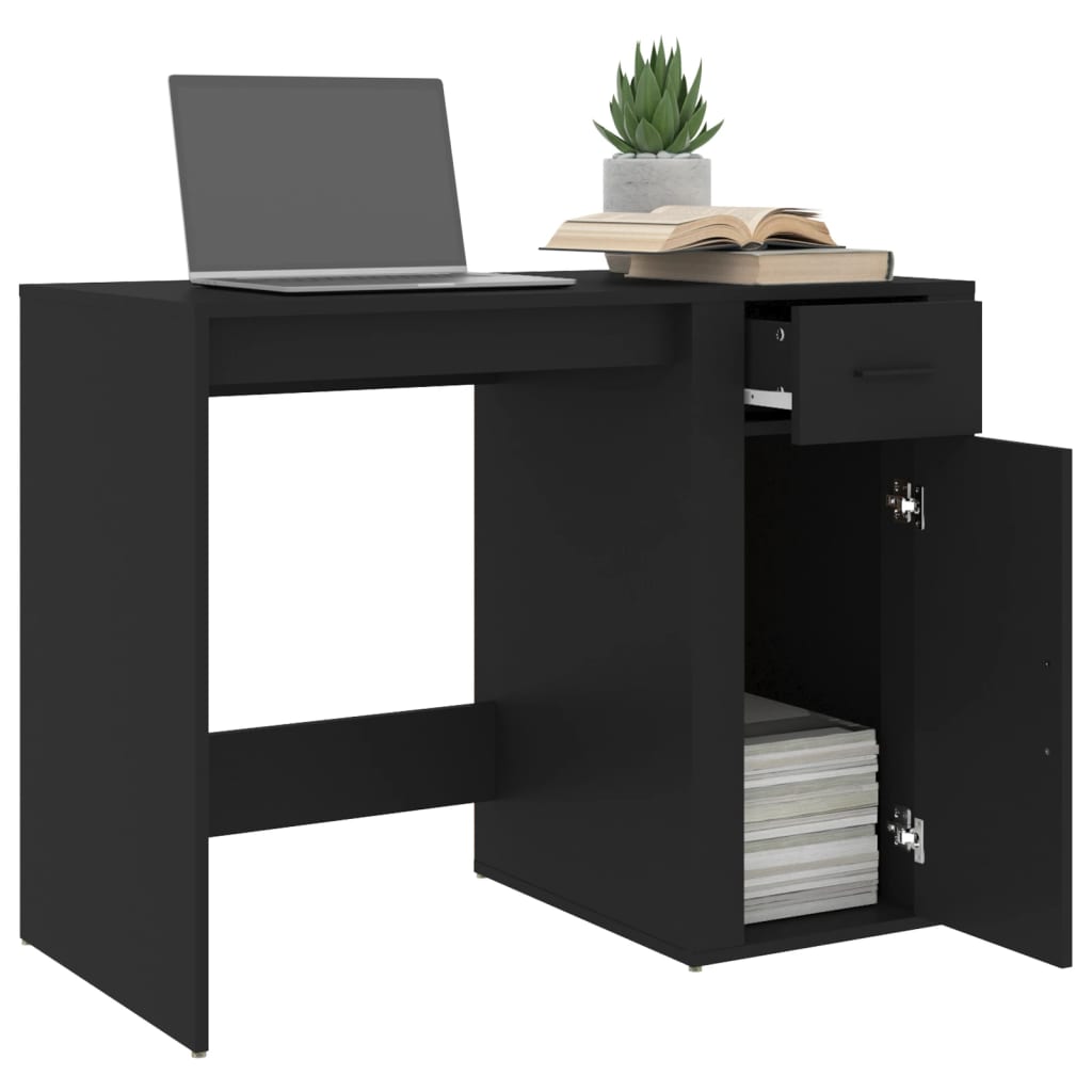 Scrivania Nero 100x49x75 Cm In Legno Multistrato - Image 3
