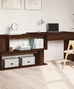 Scrivania Angolare Rovere Marrone 200x50x76cm Legno Multistrato