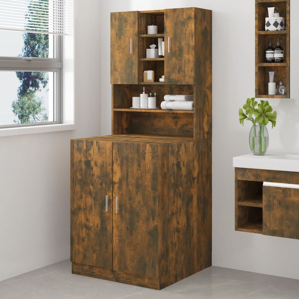 Mobile Per Lavatrice Rovere Fumo In Legno Multistrato