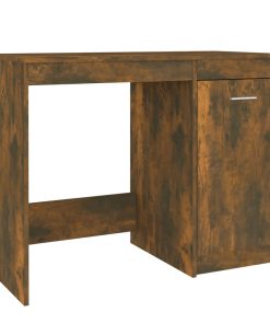 Scrivania Rovere Fumo 100x50x76 Cm In Legno Multistrato