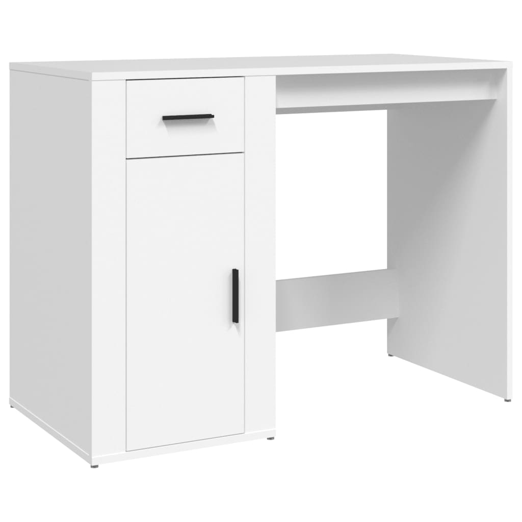 Scrivania Bianca 100x49x75 Cm In Legno Multistrato - Image 4