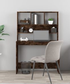 Scrivania Mensole Rovere Fumo 102x45x148 Cm Legno Multistrato