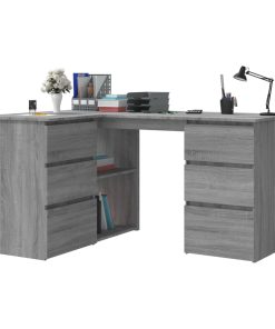 Scrivania Angolo Grigio Sonoma 145x100x76 Cm Legno Multistrato