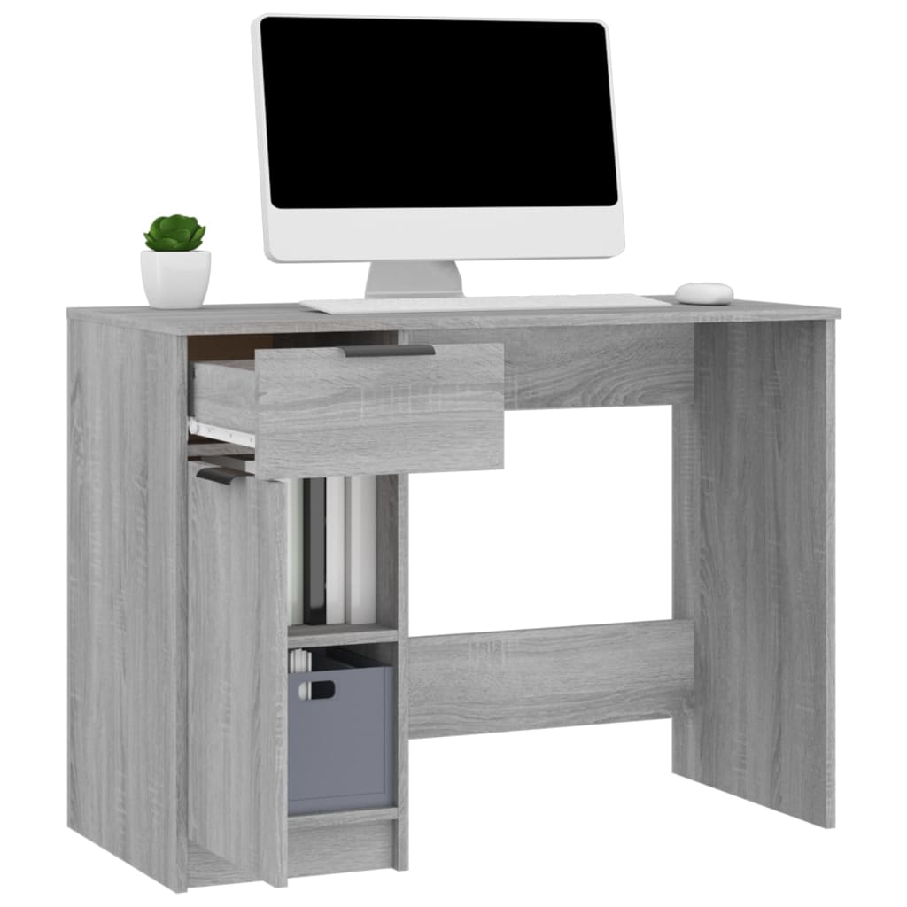 Scrivania Grigio Sonoma 100x50x75 Cm In Legno Multistrato - Image 4