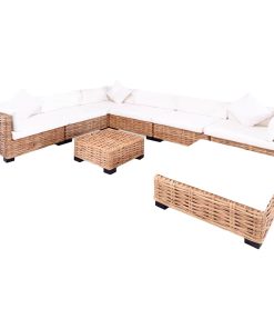 Set Divano 27 Pz In Rattan Naturale