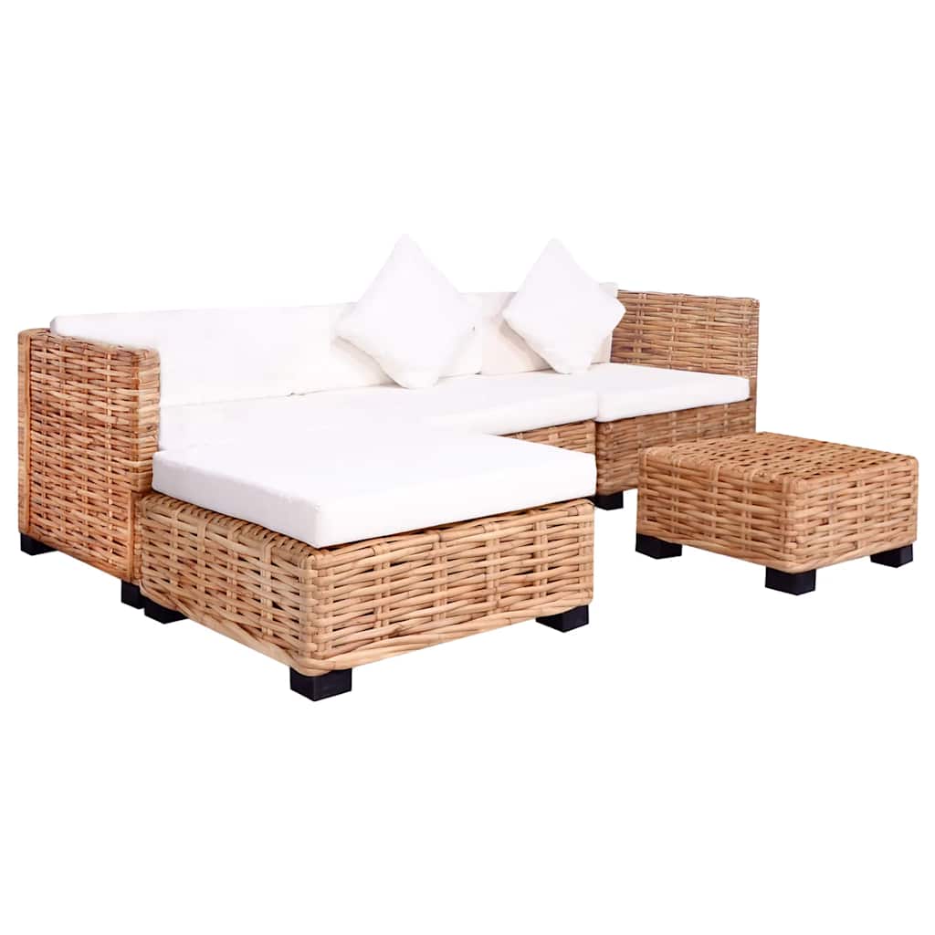 Set Divano 14 Pz In Rattan Naturale - Image 6