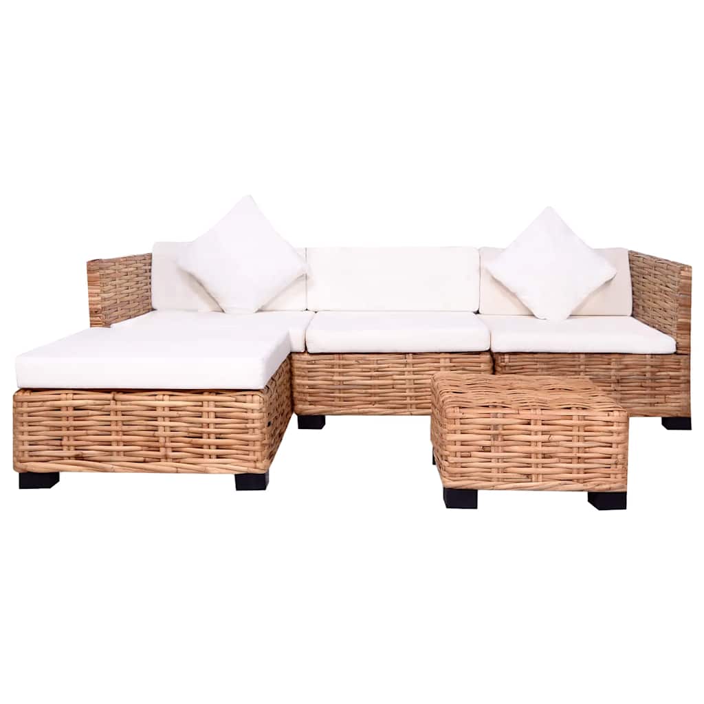 Set Divano 14 Pz In Rattan Naturale - Image 3