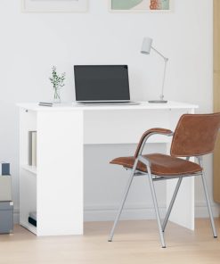 Scrivania Bianca 100x55x75 Cm In Legno Multistrato