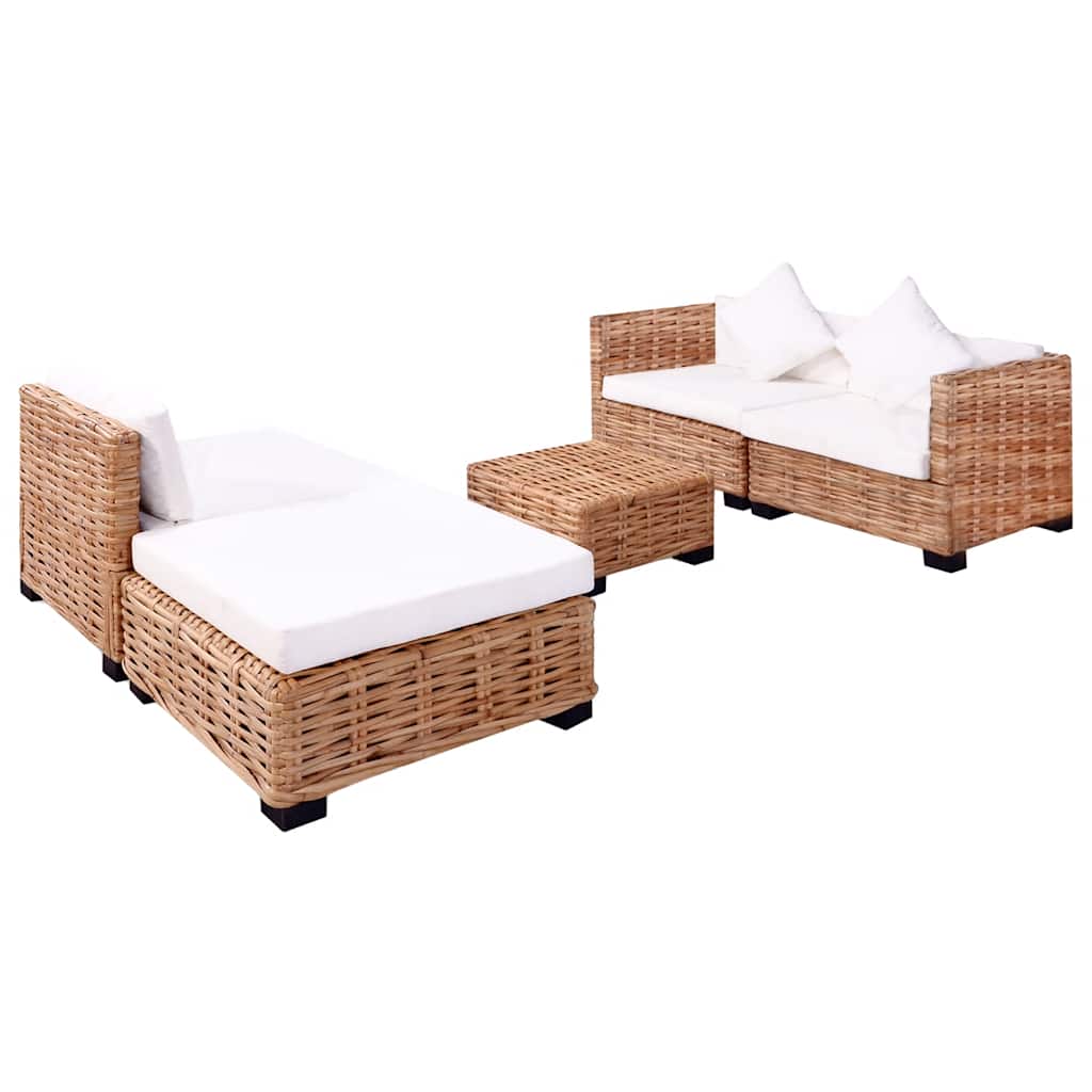 Set Divano 14 Pz In Rattan Naturale - Image 2