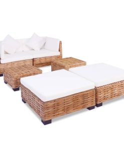 Set Divano 16 Pz In Rattan Naturale
