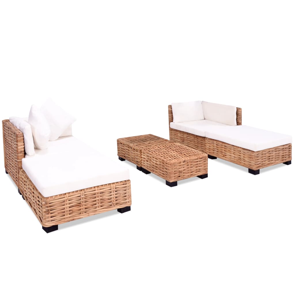 Set Divano 16 Pz In Rattan Naturale - Image 6