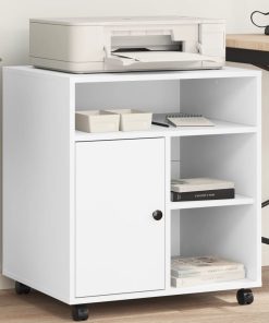 Supporto Per Stampante Con Ruote Bianco 60x50x67 cm
