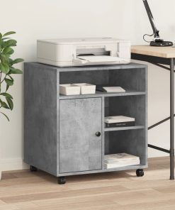 Supporto Per Stampante Con Ruote Grigio Cemento 60x50x67 cm