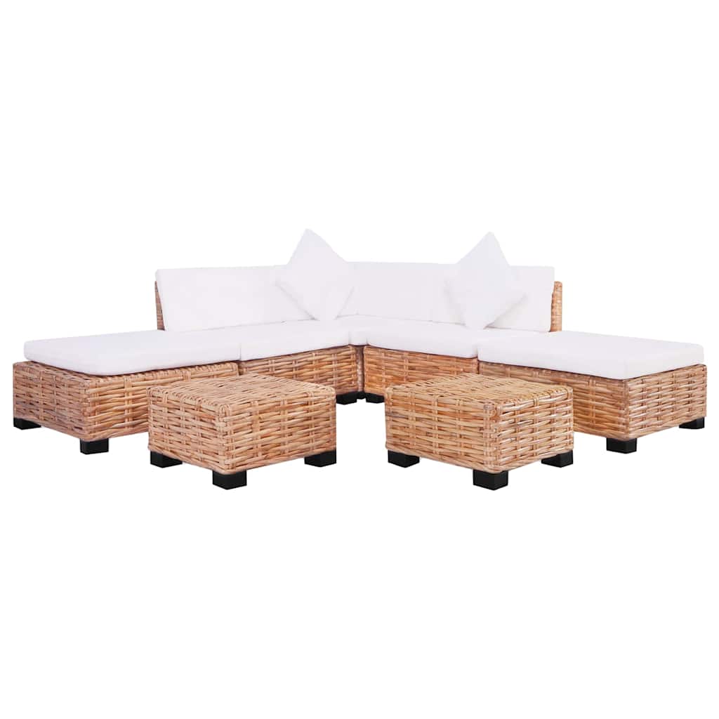 Set Divano 18 Pz In Rattan Naturale - Image 5