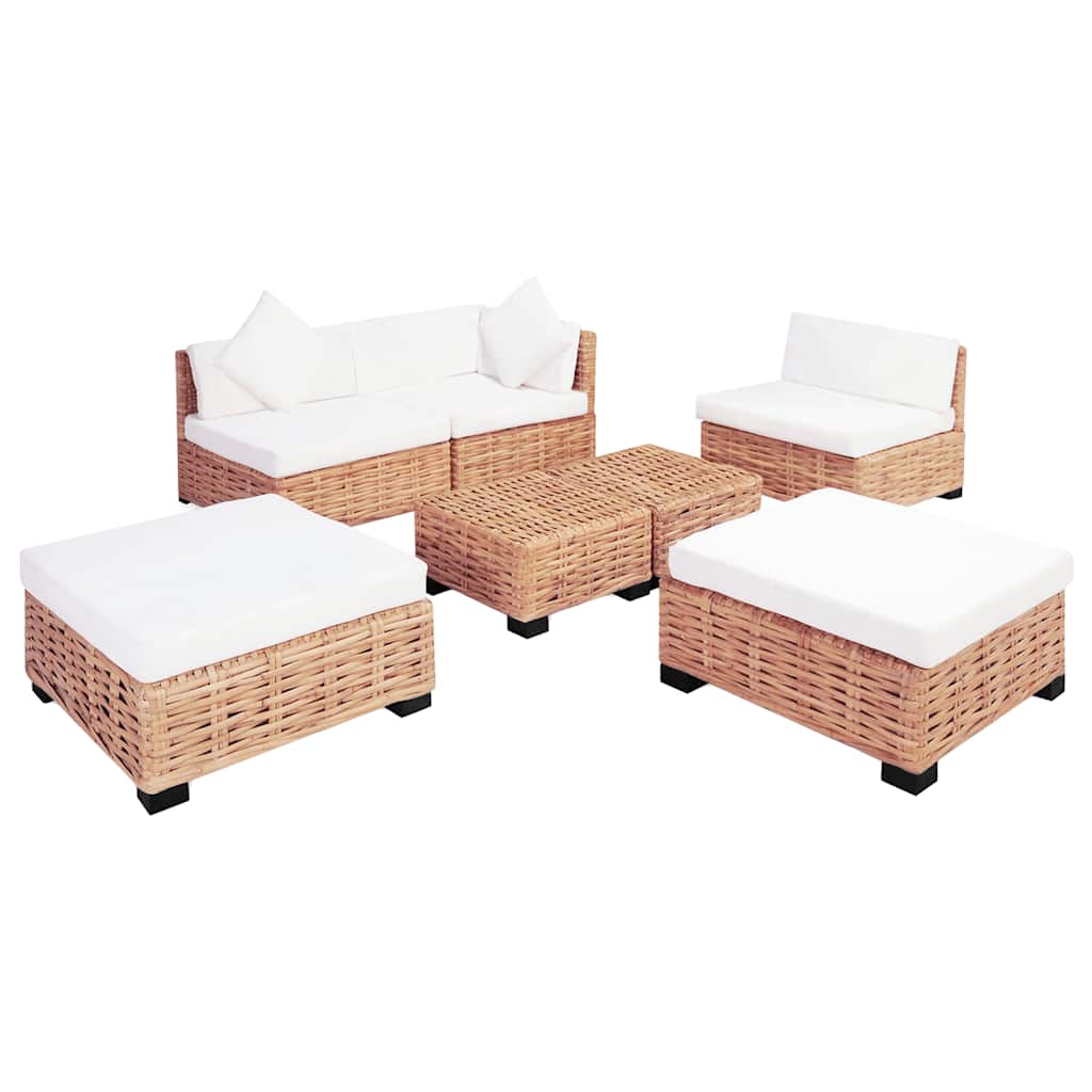 Set Divano 18 Pz In Rattan Naturale - Image 2