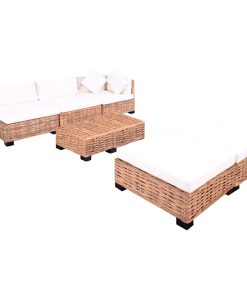 Set Divano 18 Pz In Rattan Naturale