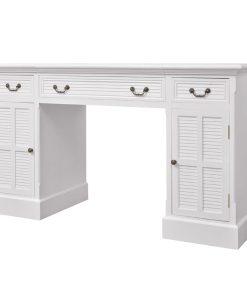 Scrivania A Doppia Colonna Bianca 140x48x80 cm