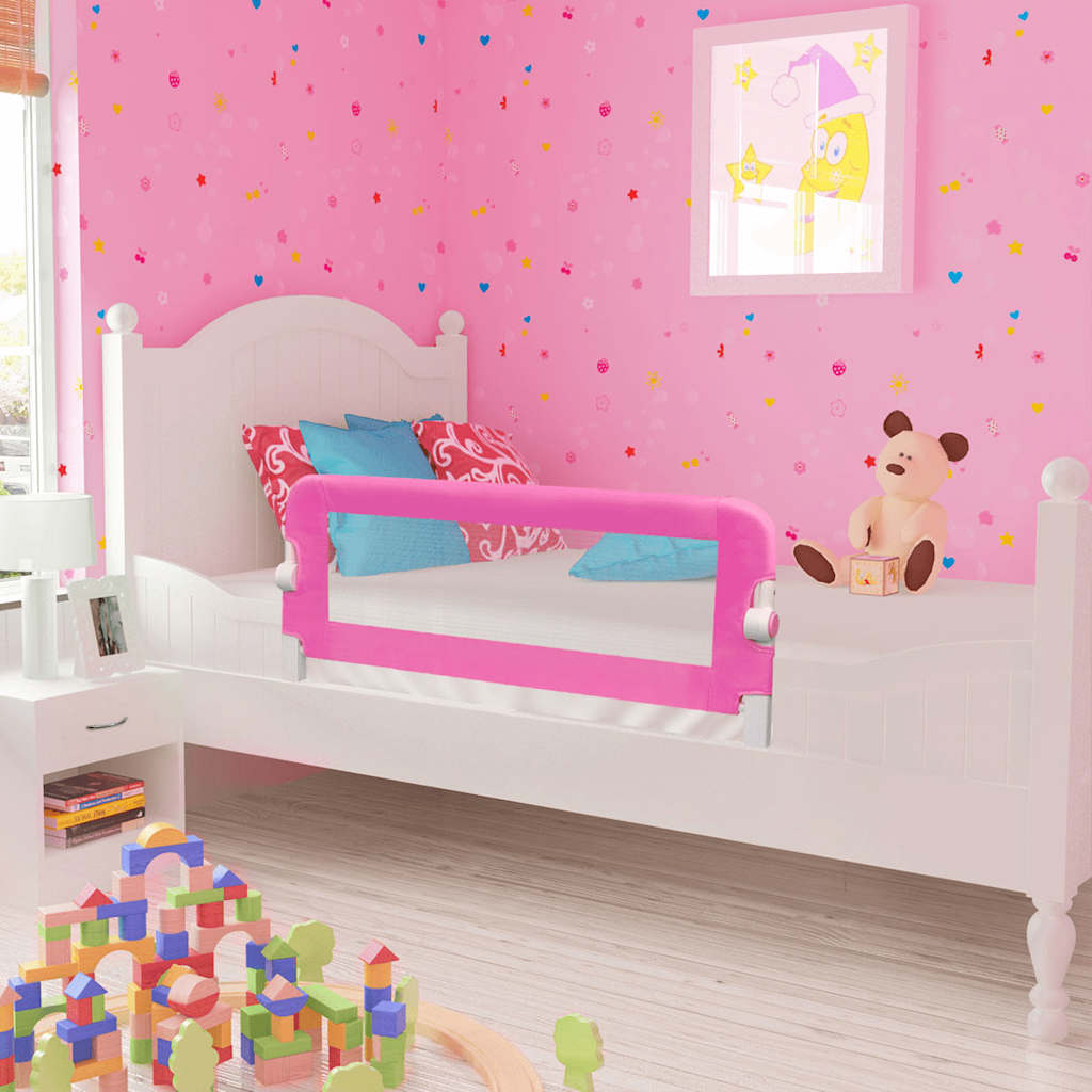 Barriera Di Sicurezza Per Letto Bambino 102 X 42 Cm Rosa - Image 3