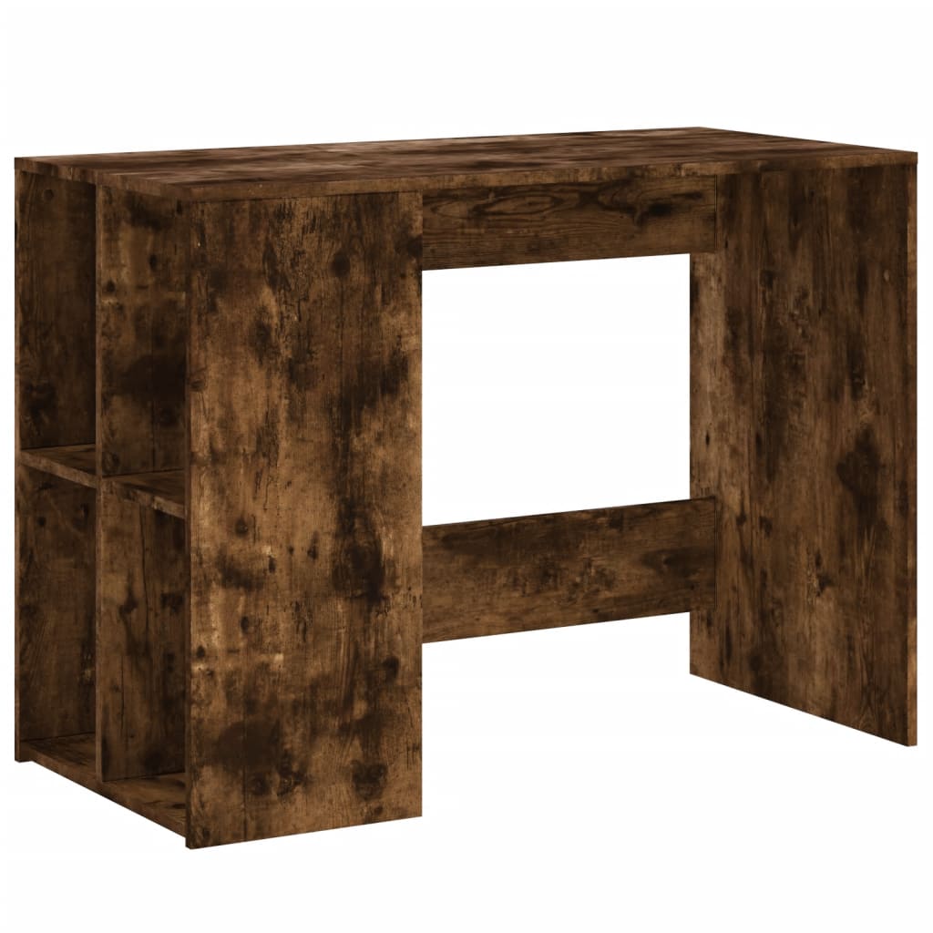 Scrivania Rovere Fumo 102x50x75 Cm In Legno Multistrato