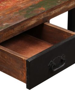 Scrivania A 2 Cassetti Legno Massello Di Recupero 120x50x76 cm