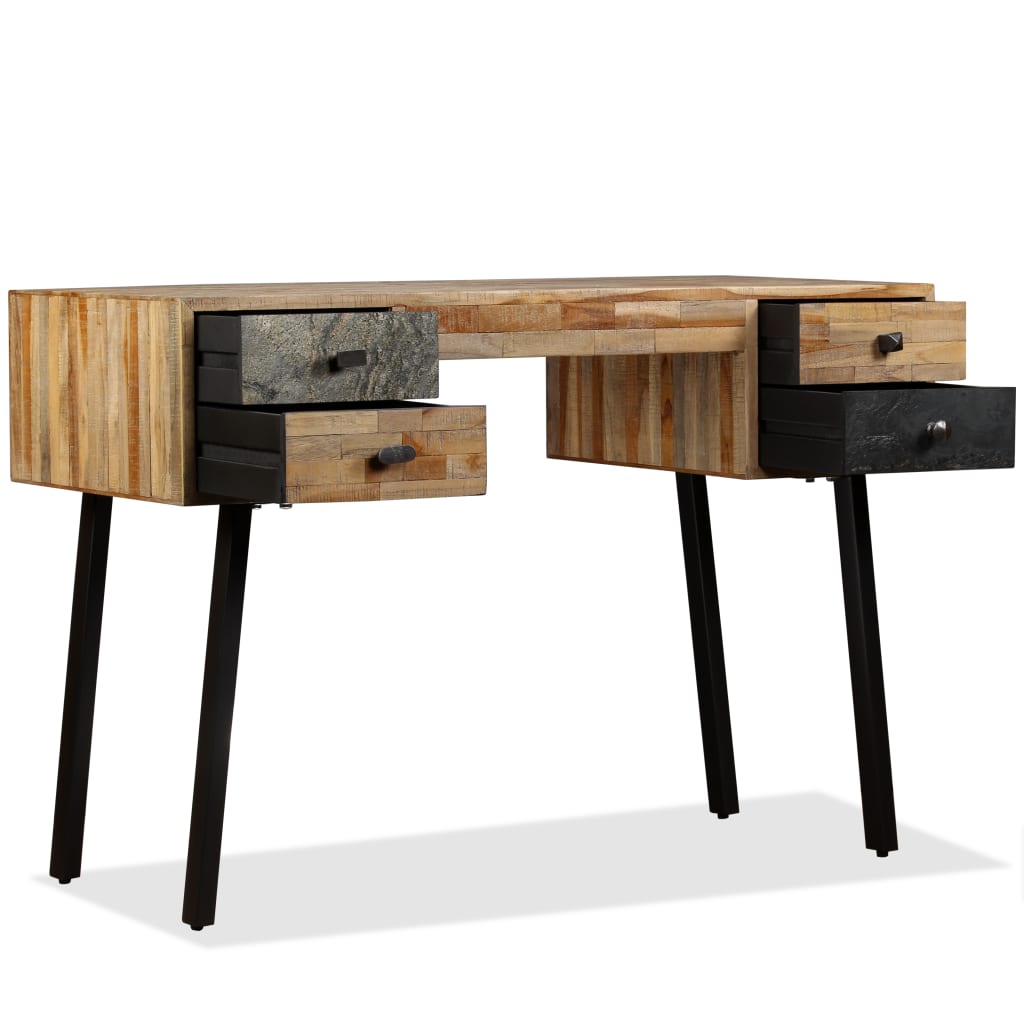 Scrivania In Legno Massello Di Teak Di Recupero 110x50x76 cm