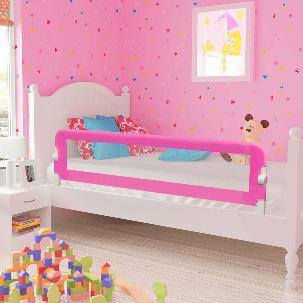 Barriera Di Sicurezza Per Letto Bambino 150 X 42 Cm Rosa - Image 3